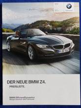 Lade das Bild in den Galerie-Viewer, BMW Z4 Roadster 35is Typ E89 MJ 2013 - Prospekt Brochure + Preisliste 03.2013