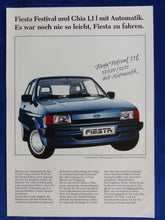 Lade das Bild in den Galerie-Viewer, Ford Fiesta Festival Automatik Sondermodell MJ 1988 - Prospekt Brochure 12.1987