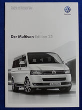 Lade das Bild in den Galerie-Viewer, VW Bus T5 Multivan Edition 25 MJ 2012 - Prospekt Brochure + Preisliste 11.2011