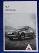 Lade das Bild in den Galerie-Viewer, Mitsubishi ASX Intro Edition MJ 2020 - Prospekt Brochure + Preisliste 12.2019