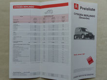 Lade das Bild in den Galerie-Viewer, Citroen Berlingo Gewerbe Kombi Kasten - Prospekt Brochure + Preisliste 01.1997