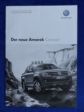 Lade das Bild in den Galerie-Viewer, VW Amarok Canyon Sondermodell MJ 2014 - Prospekt Brochure + Preisliste 07.2013 - car-brochure