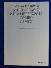 Lade das Bild in den Galerie-Viewer, Opel Caravan Omega Astra Combo Campo MJ 1994 - Prospekt Brochure + Daten 12.1993