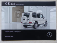 Lade das Bild in den Galerie-Viewer, Mercedes-Benz G-Klasse designo manufaktur AMG MJ 2016 - Prospekt + Preisliste 12.2015
