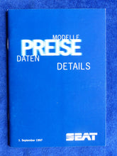 Lade das Bild in den Galerie-Viewer, Seat Programm 1998 Cordoba Ibiza Cupra - Prospekt Brochure + Preisliste 09.1997