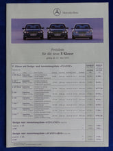 Lade das Bild in den Galerie-Viewer, Mercedes E-Klasse Limousine MJ 1996 - Prospekt Brochure + Preisliste 05.1995