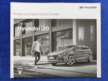 Lade das Bild in den Galerie-Viewer, Hyundai i20 Prime MJ 2021 - Prospekt Brochure + Preisliste 01.2021