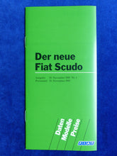 Lade das Bild in den Galerie-Viewer, Fiat Scudo Transporter MJ 1996 - Prospekt Brochure + Daten + Preisliste 11.1995