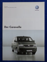 Lade das Bild in den Galerie-Viewer, VW Bus T5 Caravelle MJ 2005 - Prospekt Brochure + Preisliste 11.2004