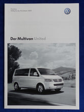 Lade das Bild in den Galerie-Viewer, VW Bus T5 Multivan United MJ 2009 - Prospekt Brochure + Preisliste 11.2008