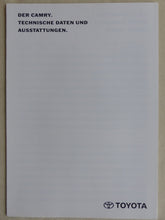 Lade das Bild in den Galerie-Viewer, Toyota Camry Limousine Combi MJ 1995 - Prospekt Brochure + Daten 05.1994