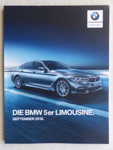 Lade das Bild in den Galerie-Viewer, BMW 5er Limousine 530e 540i M550d MJ 2019 - Prospekt Preisliste Brochure 09.2018