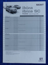 Lade das Bild in den Galerie-Viewer, Seat Ibiza SC MJ 2009 - Poster Prospekt Brochure + Preisliste 08.2008