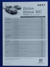 Lade das Bild in den Galerie-Viewer, Seat Ibiza SC MJ 2009 - Prospekt Brochure + Daten + Preisliste 01.2009