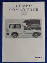 Lade das Bild in den Galerie-Viewer, Opel Combo Tour MJ 1998 - Prospekt Brochure + Preisliste 04.1998