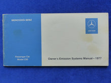 Lade das Bild in den Galerie-Viewer, Mercedes-Benz Passenger Car Model 230 - Owner's Emission Systems Manual 1977 USA