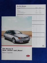 Lade das Bild in den Galerie-Viewer, Kia Shuma II Fließheck Active Wave - Prospekt Brochure + Preisliste 02.2003
