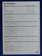 Lade das Bild in den Galerie-Viewer, Kia Shuma II Fließheck Active Wave - Prospekt Brochure + Preisliste 02.2003