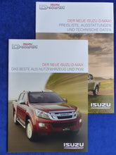 Lade das Bild in den Galerie-Viewer, Isuzu D-Max Pickup MJ 2013 - Prospekt Brochure + Preisliste 09.2012