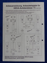 Lade das Bild in den Galerie-Viewer, GEKA Aufsteckleuchte Aufsteckdose - Prospekt Brochure 1994