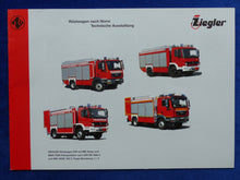 Lade das Bild in den Galerie-Viewer, Ziegler Feuerwehr Rüstwagen auf MB Atego & MAN TGM - Prospekt Brochure 02.2010