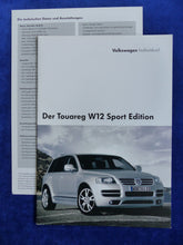 Lade das Bild in den Galerie-Viewer, VW Touareg W12 Sport Edition Limited 1 of 500 MJ 2006 - Prospekt + Daten 11.2005