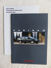 Lade das Bild in den Galerie-Viewer, Toyota Carina - Prospekt Brochure + Daten & Ausstattungen 02.1993 - car-brochure