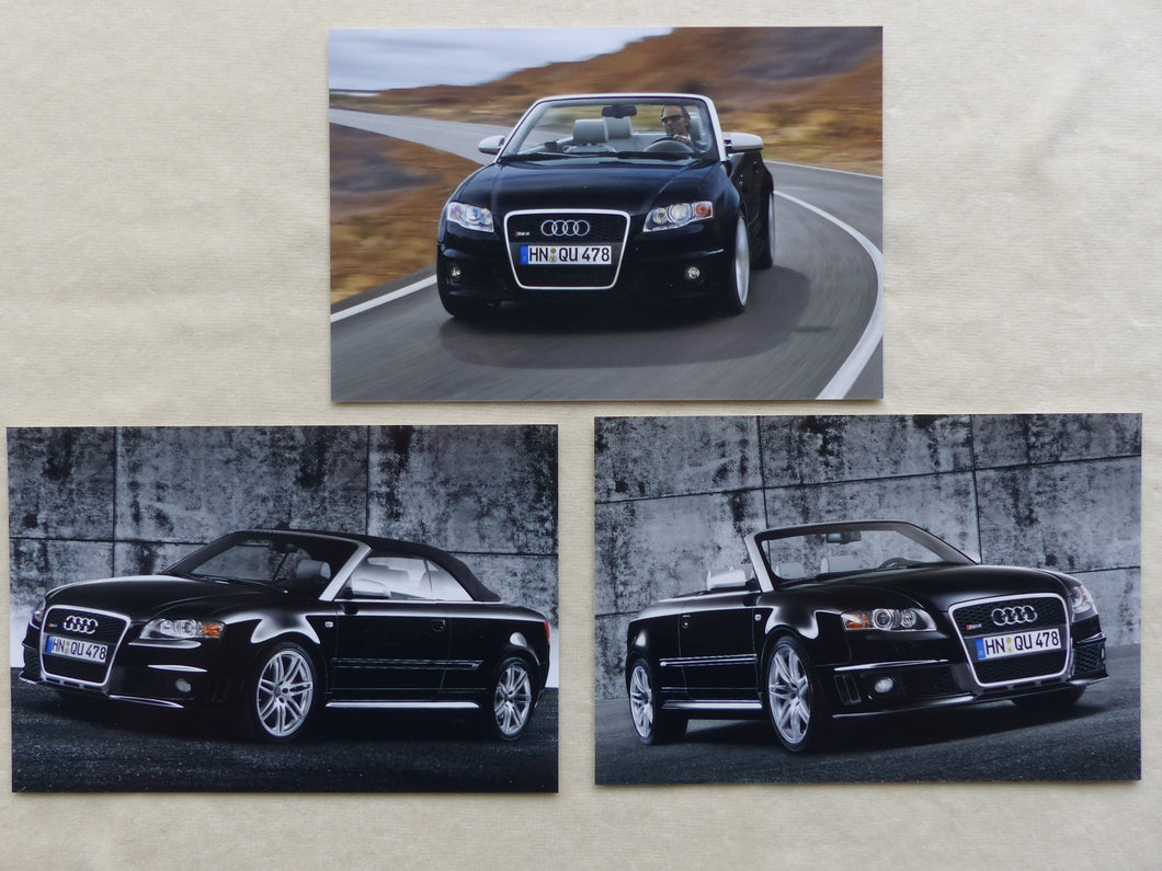 Audi RS4 Cabrio quattro MJ 2006 - Set mit 3 Pressefotos von 2016