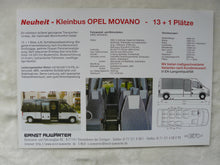 Lade das Bild in den Galerie-Viewer, EA Ernst Auwaerter Kleinbus Opel Movano - Prospekt Brochure 2000
