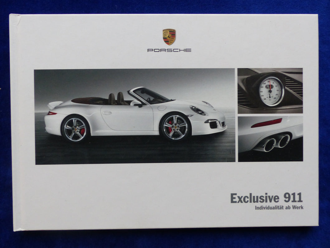 Porsche Exclusive 911 Typ 991 MJ 2012 - Hardcover Prospekt Brochure 10.2011