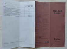 Lade das Bild in den Galerie-Viewer, Audi Coupe Typ B2 - Preisliste MJ 1984 - Prospekt Brochure 02.1984
