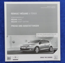 Lade das Bild in den Galerie-Viewer, Renault Megane 5-Türer Paris Bose Edition 2014 - Prospekt + Preisliste 06.2013
