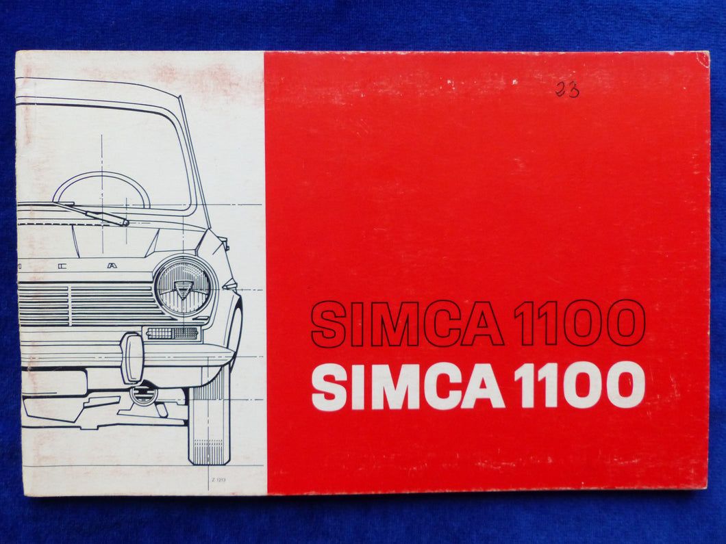 Simca 1100 - Betriebsanleitung Handbuch Utilizzazione deutsch italienisch