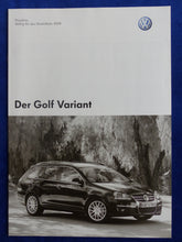 Lade das Bild in den Galerie-Viewer, VW Golf Variant - Preisliste MJ 2008 - Prospekt Brochure 12.2007

