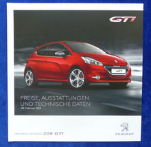 Lade das Bild in den Galerie-Viewer, Peugeot 208 GTi - Preisliste MJ 2013 - Prospekt Brochure 02.2013
