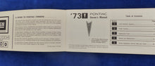 Lade das Bild in den Galerie-Viewer, Pontiac 1973 General Information - Owner's Manual US-Betriebsanleitung 1972 USA
