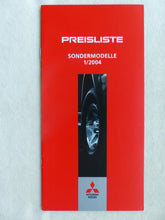 Lade das Bild in den Galerie-Viewer, Mitsubishi Sondermodelle - Preisliste MJ 2004 - Prospekt Brochure 01.2004
