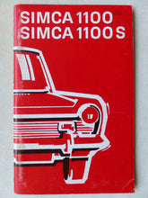 Lade das Bild in den Galerie-Viewer, Simca 1100 S MJ 1972 - Betriebsanleitung Bedienung Handbuch 11.1971
