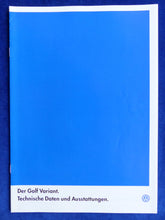 Lade das Bild in den Galerie-Viewer, VW Golf Variant VR6 - Daten &amp; Ausstattungen MJ 1998 - Prospekt Brochure 05.1997
