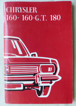 Lade das Bild in den Galerie-Viewer, Chrysler 160 GT 180 MJ 1971 - Betriebsanleitung Bedienung Handbuch 12.1970
