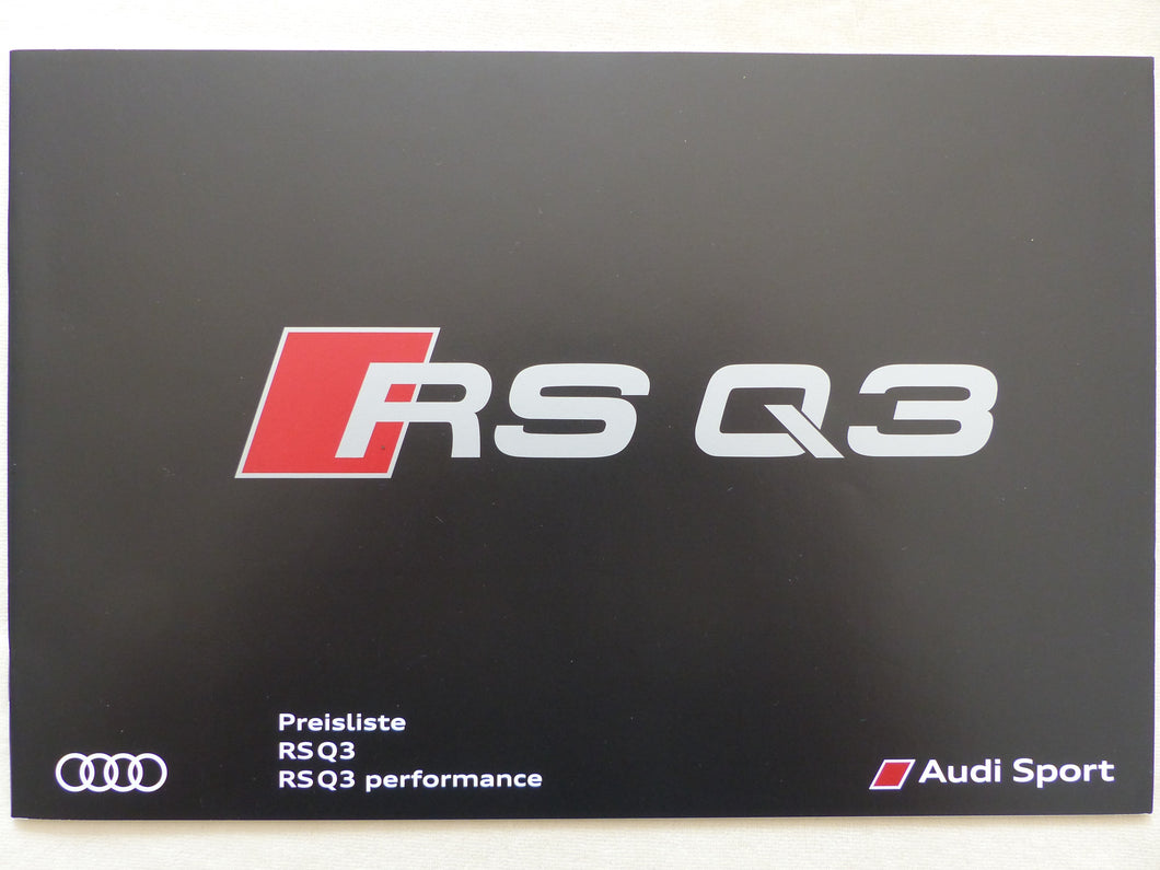 Audi RS Q3 performance quattro - Preisliste MJ 2017 - Prospekt Brochure 06.2016