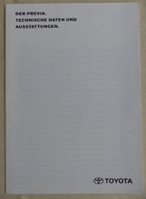 Lade das Bild in den Galerie-Viewer, Toyota Previa MJ 1994 - Prospekt Brochure + Daten &amp; Ausstattungen 12.1993

