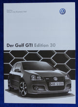 Lade das Bild in den Galerie-Viewer, VW Golf GTI Edition 30 MJ 2007 - Prospekt Brochure + Preisliste 11.2006
