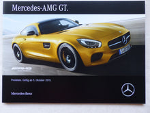 Lade das Bild in den Galerie-Viewer, Mercedes-Benz AMG GT S Coupe - Preisliste MJ 2016 - Prospekt Brochure 10.2015
