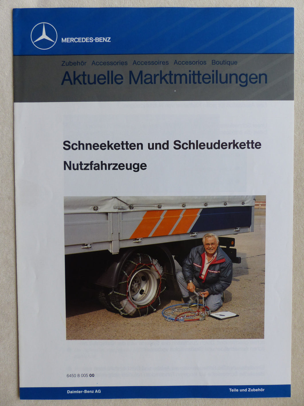 Mercedes-Benz Schneeketten LKW Nutzfahrzeuge - Prospekt Brochure 2000