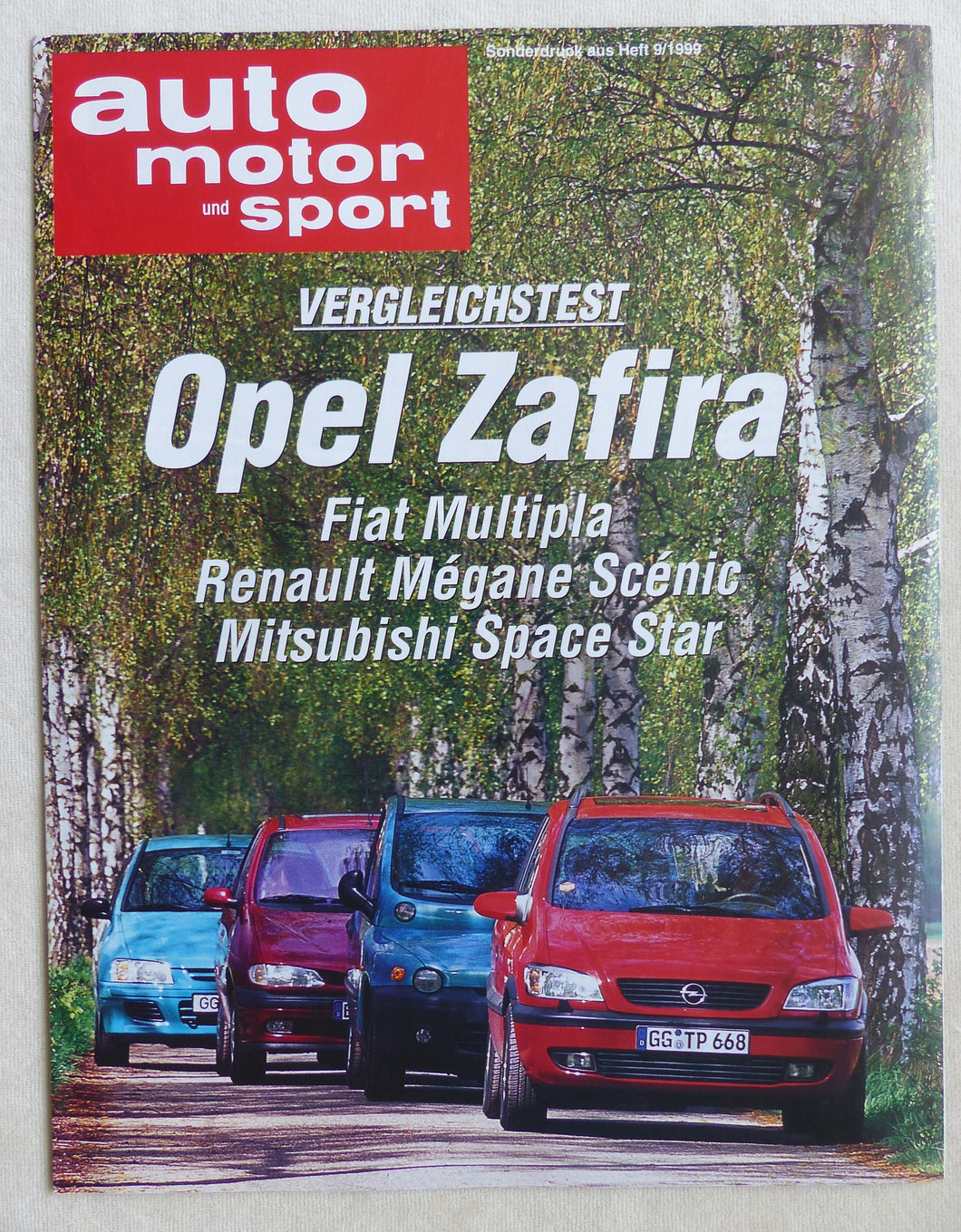 Opel Zafira Fiat Multipla Renault Mitsubishi - Test - Sonderdruck AMS 9/1999