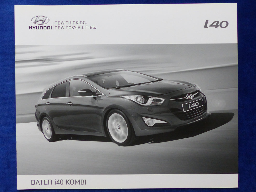 Hyundai i40 Kombi - Preisliste MJ 2013 - Prospekt Brochure 02.2013