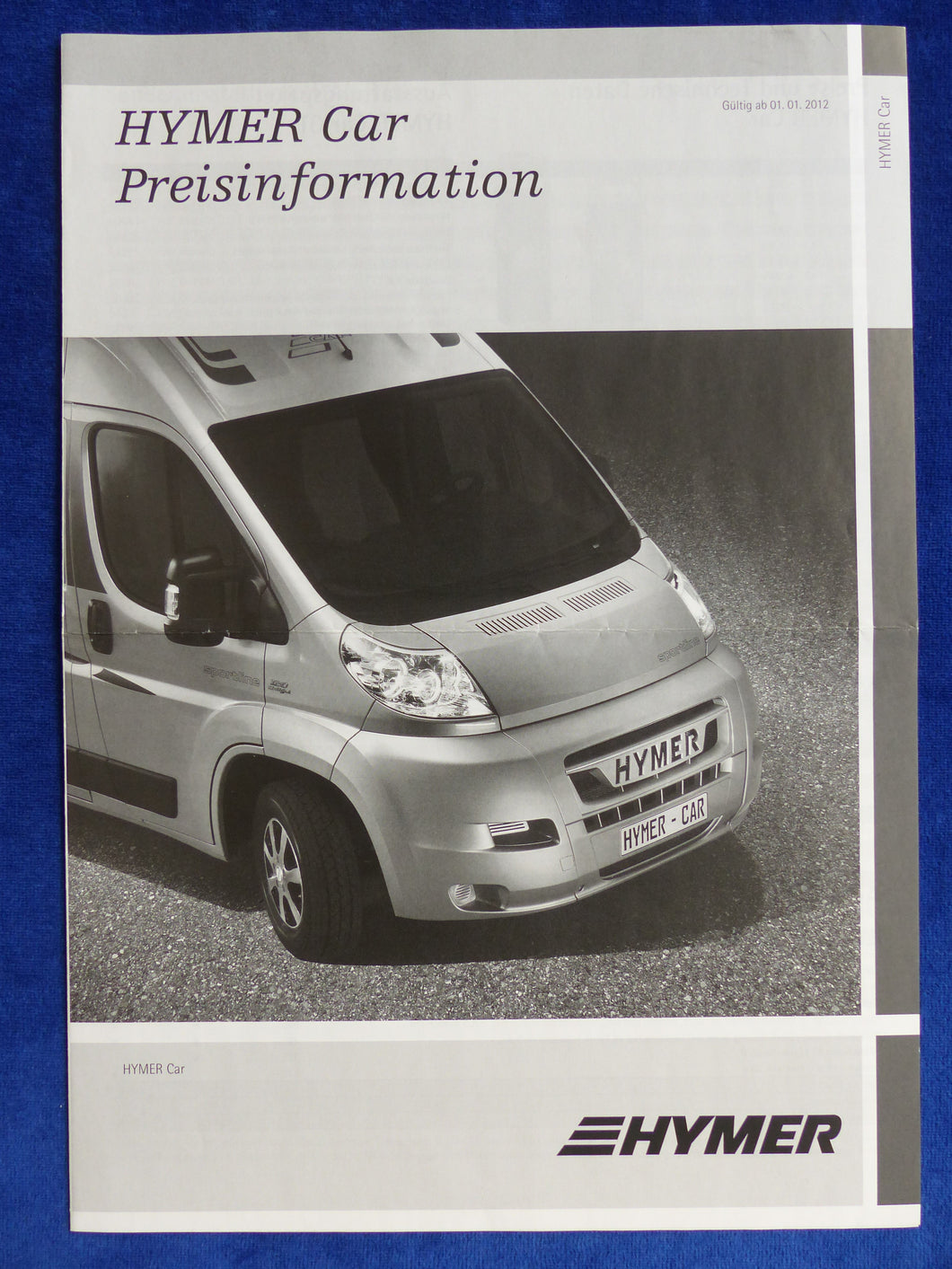 Hymer Car 322 372 Reisemobile - Preisliste MJ 2012 - Prospekt Brochure 01.2012