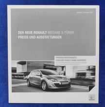 Lade das Bild in den Galerie-Viewer, Renault Megane 5-Türer - Preisliste MJ 2009 - Prospekt Brochure 11.2008
