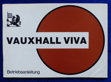Lade das Bild in den Galerie-Viewer, Vauxhall Viva HBS HBD MJ 1968 - Betriebsanleitung Bedienung Handbuch 09.1967

